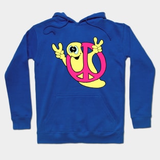 Yellow Peace Ghost with a Pink Peace Sign Hoodie